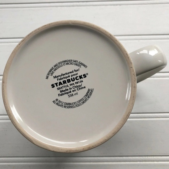 Starbucks 2012 Classic Siren Logo Coffee Mug White Green Interior 14oz new - Picture 8 of 9